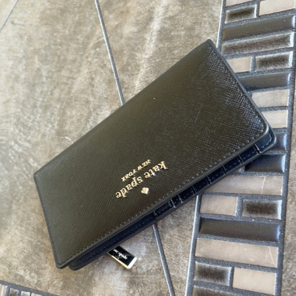 Kate Spade Staci Large Slim Bifold Wallet Black - Picture 4 of 16